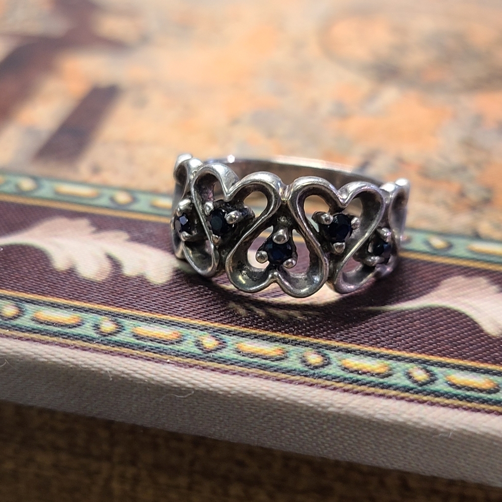 Sterling and sapphire ring